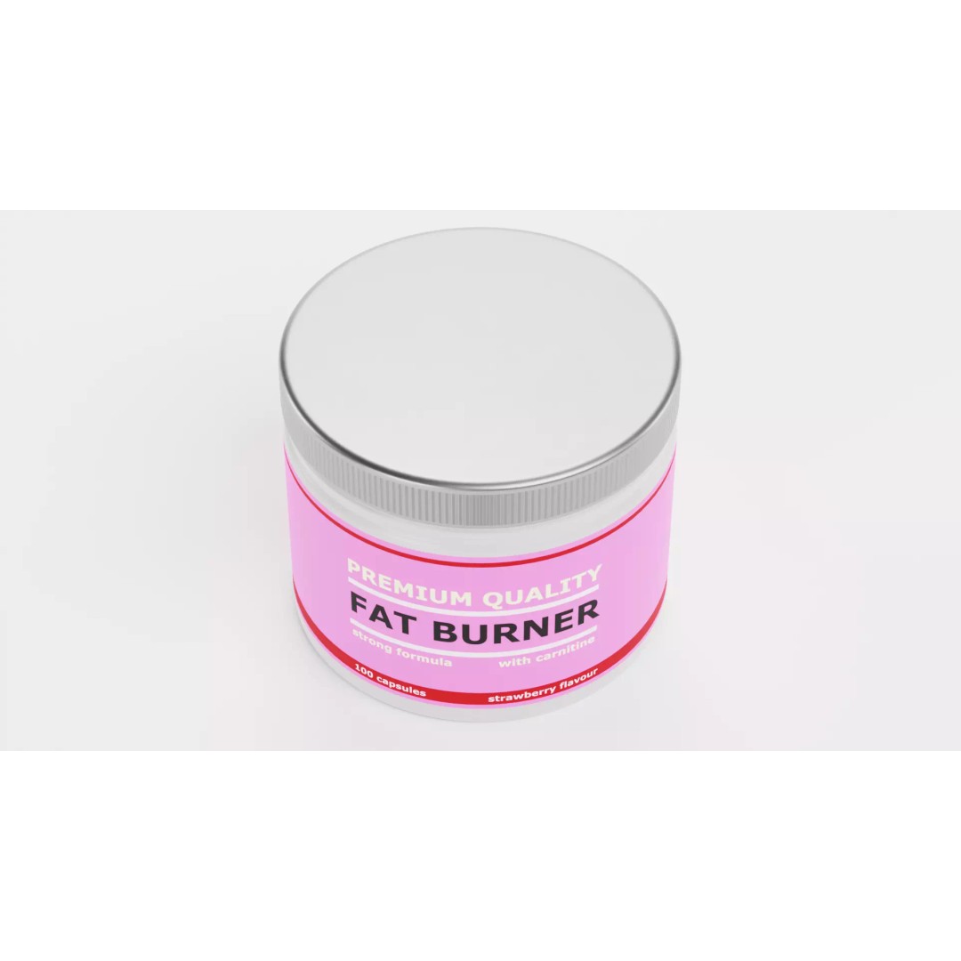 Fat Burner 3D Model – Low Poly Supplement Container with PBR Textures - View 4