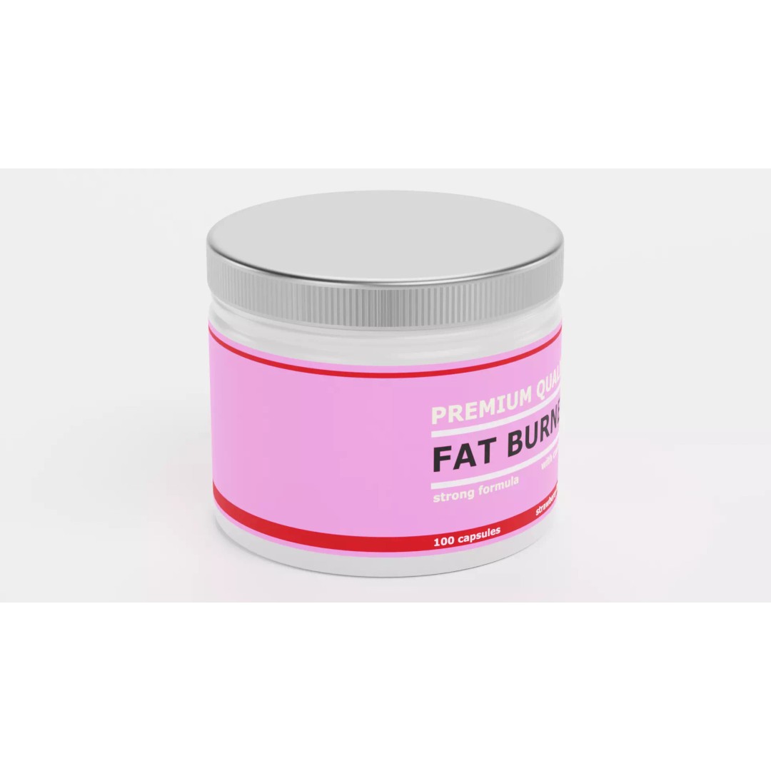 Fat Burner 3D Model – Low Poly Supplement Container with PBR Textures - View 6