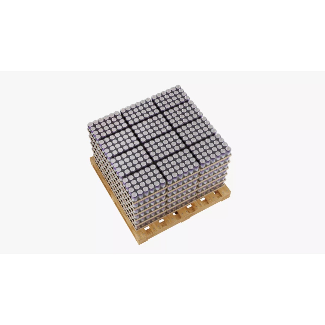 Wooden Pallet 3D Model – PBR Soda Cans Cargo Asset, FBX, Blender - View 4