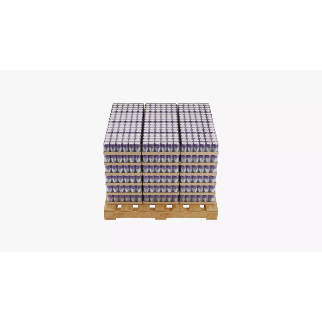 Wooden Pallet 3D Model – PBR Soda Cans Cargo Asset, FBX, Blender - View 5