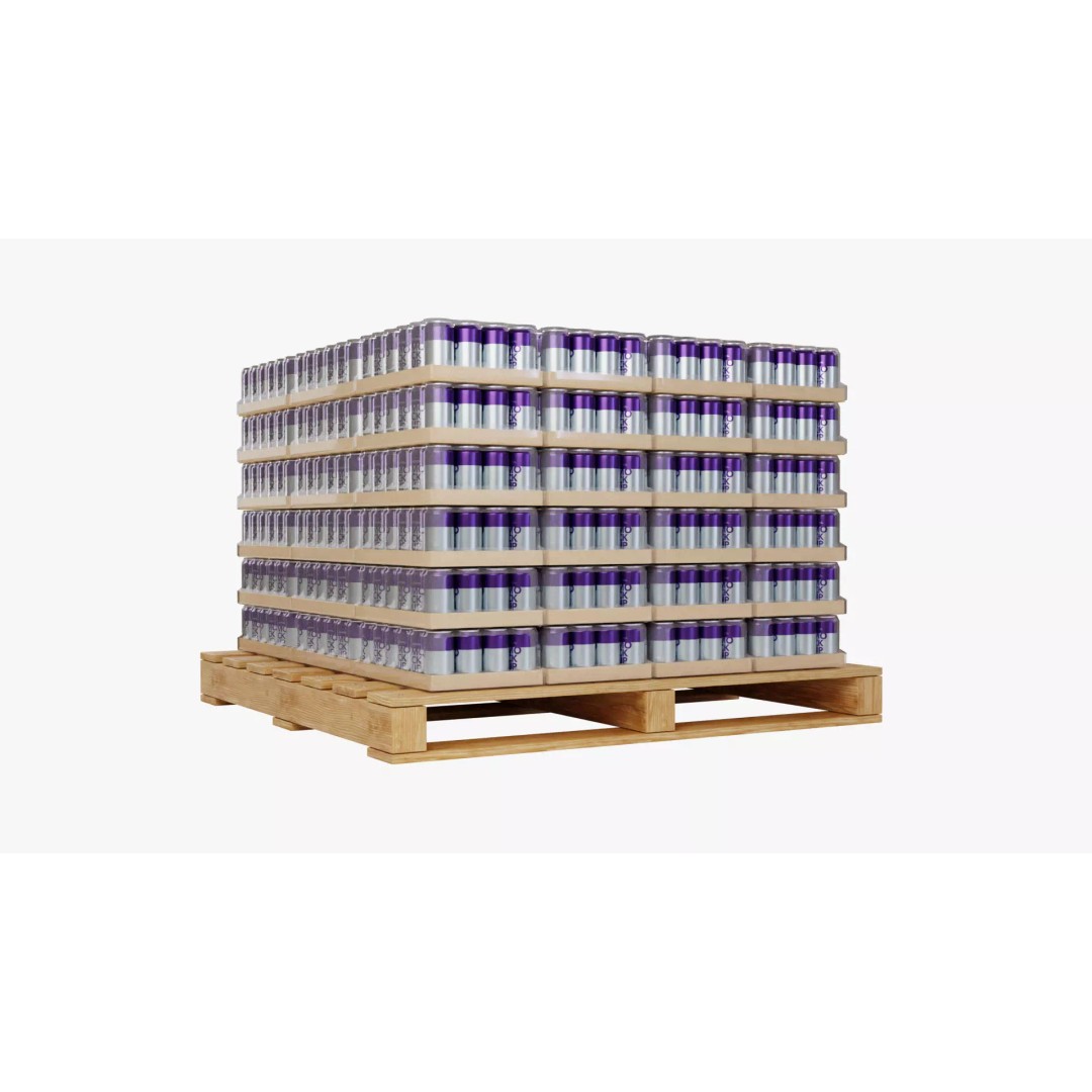 Wooden Pallet 3D Model – PBR Soda Cans Cargo Asset, FBX, Blender - View 6