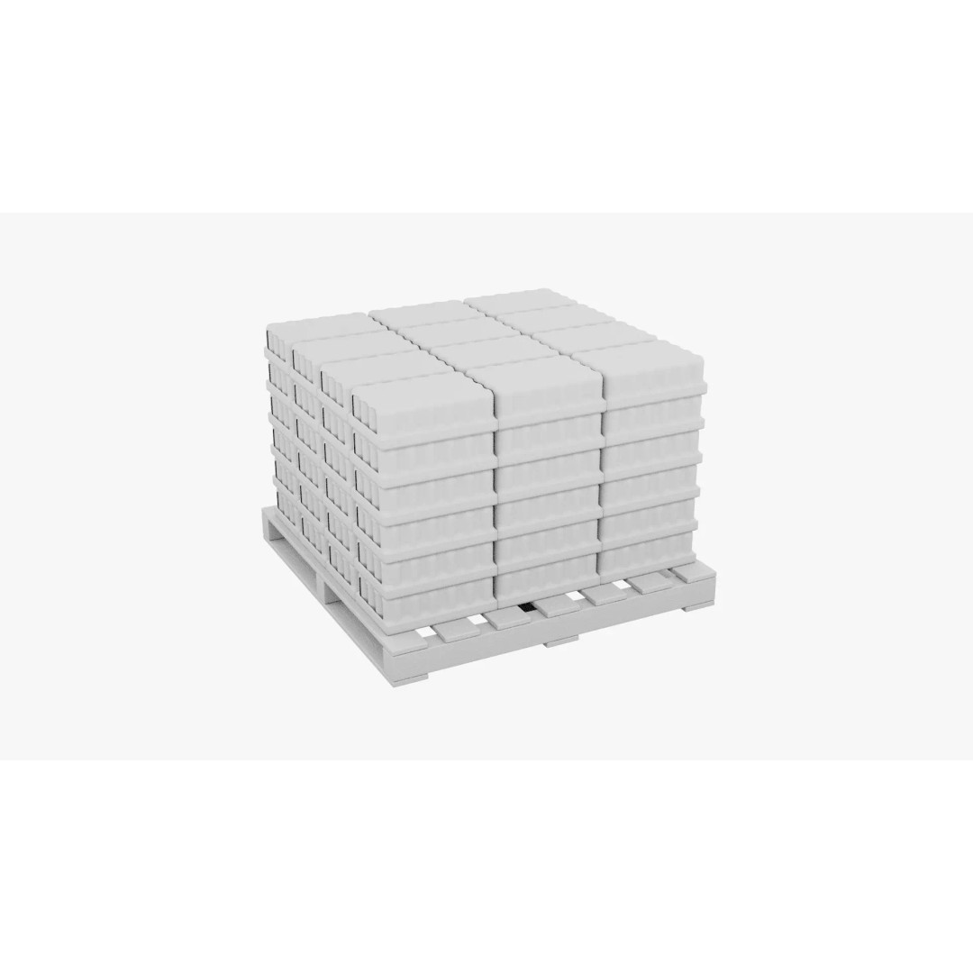 Wooden Pallet 3D Model – PBR Soda Cans Cargo Asset, FBX, Blender - View 7