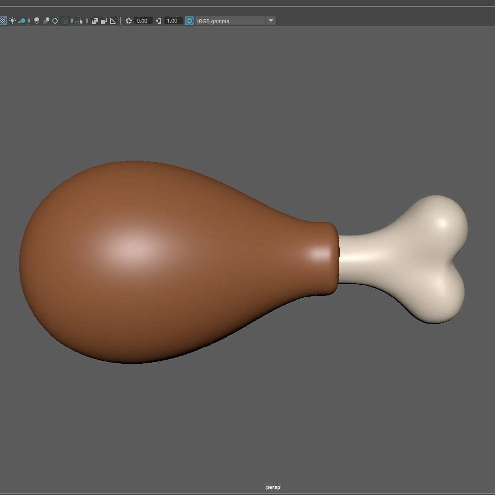 Chicken Leg 3D Model – Cartoon Style, PBR Textures, STL for 3D Printing - View 14