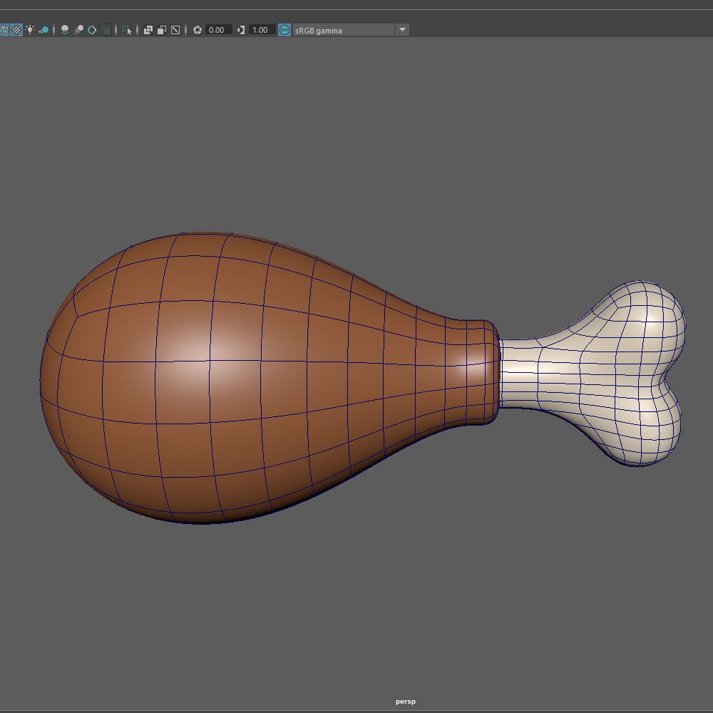Chicken Leg 3D Model – Cartoon Style, PBR Textures, STL for 3D Printing - View 15