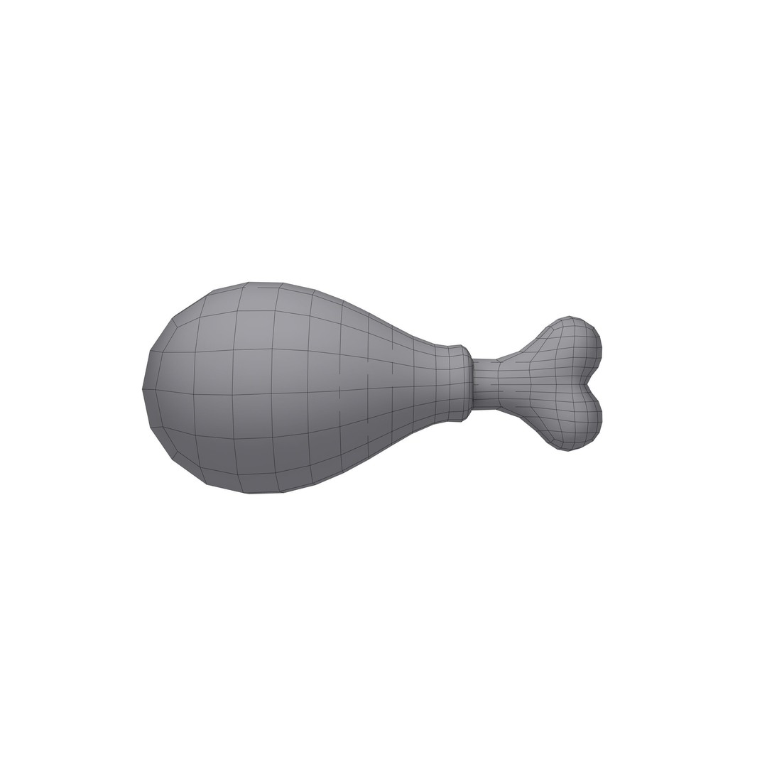 Chicken Leg 3D Model – Cartoon Style, PBR Textures, STL for 3D Printing - View 6