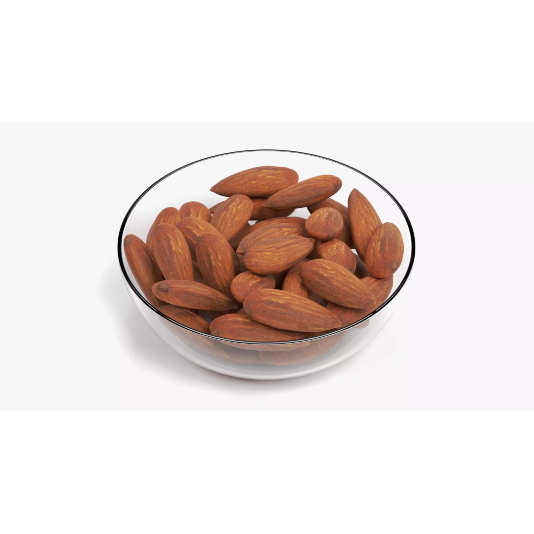 Almonds in Bowl 3D Model – Realistic Food Display, Blender - View 12