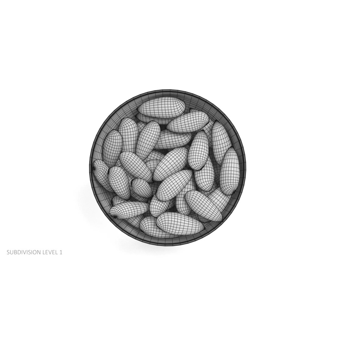 Almonds in Bowl 3D Model – Realistic Food Display, Blender - View 13