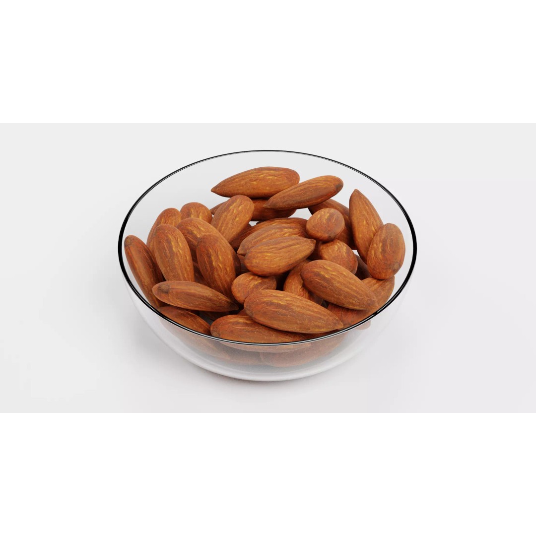 Almonds in Bowl 3D Model – Realistic Food Display, Blender - View 2