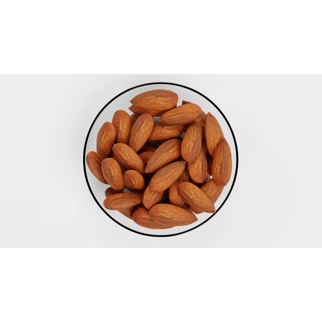 Almonds in Bowl 3D Model – Realistic Food Display, Blender - View 3