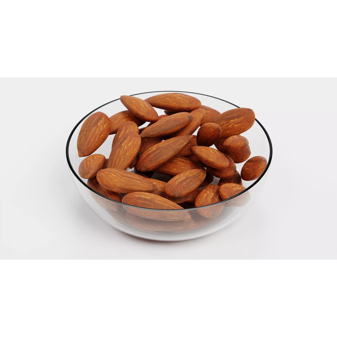 Almonds in Bowl 3D Model – Realistic Food Display, Blender - View 5