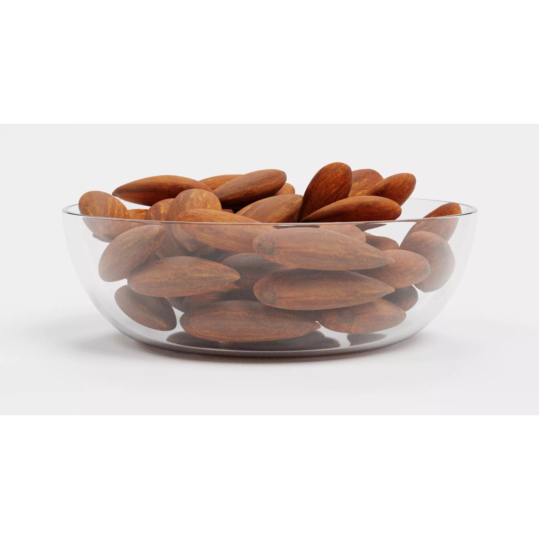 Almonds in Bowl 3D Model – Realistic Food Display, Blender - View 6