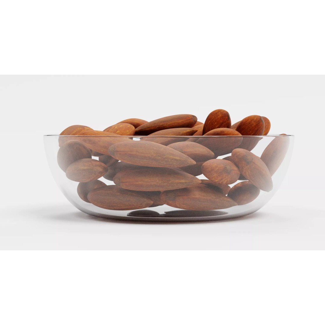 Almonds in Bowl 3D Model – Realistic Food Display, Blender - View 7