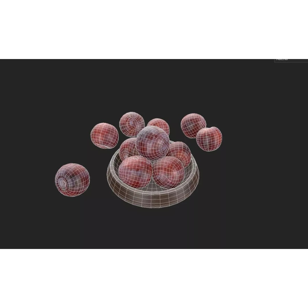 Plum 3D Model – Low Poly Game Asset, FBX & OBJ Formats - View 3