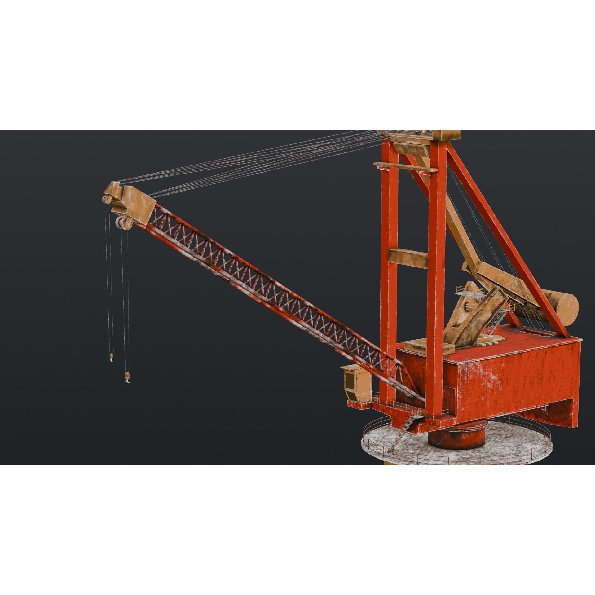 Crane - Low-Poly Game-Ready 3D Model - View 3