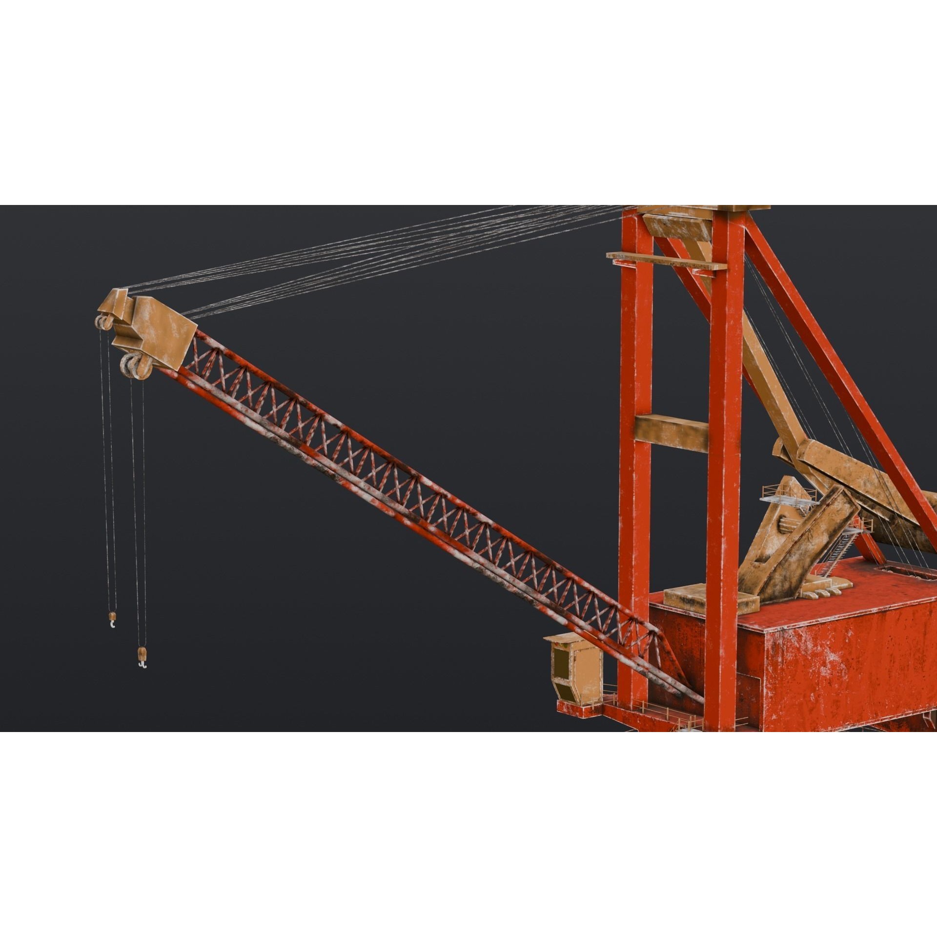 Crane - Low-Poly Game-Ready 3D Model - View 9