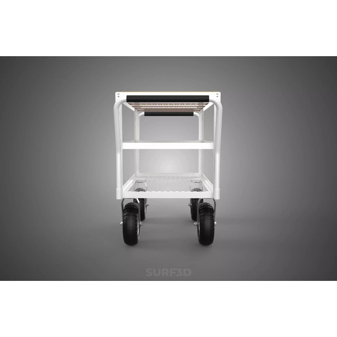 Kitchen Trolley 3D Model – Versatile Food Service Cart, PBR Formats - View 10