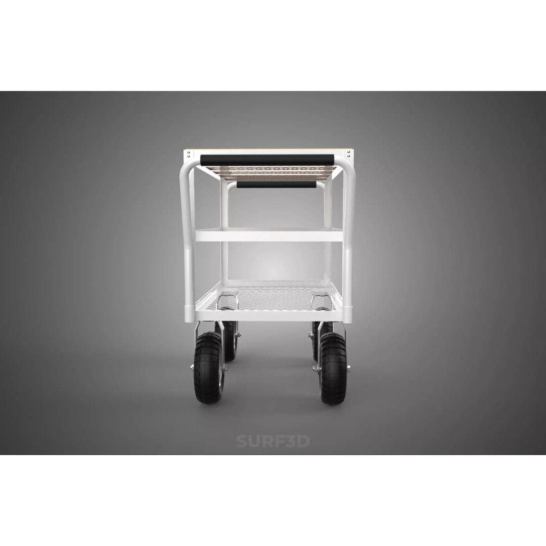 Kitchen Trolley 3D Model – Versatile Food Service Cart, PBR Formats - View 14
