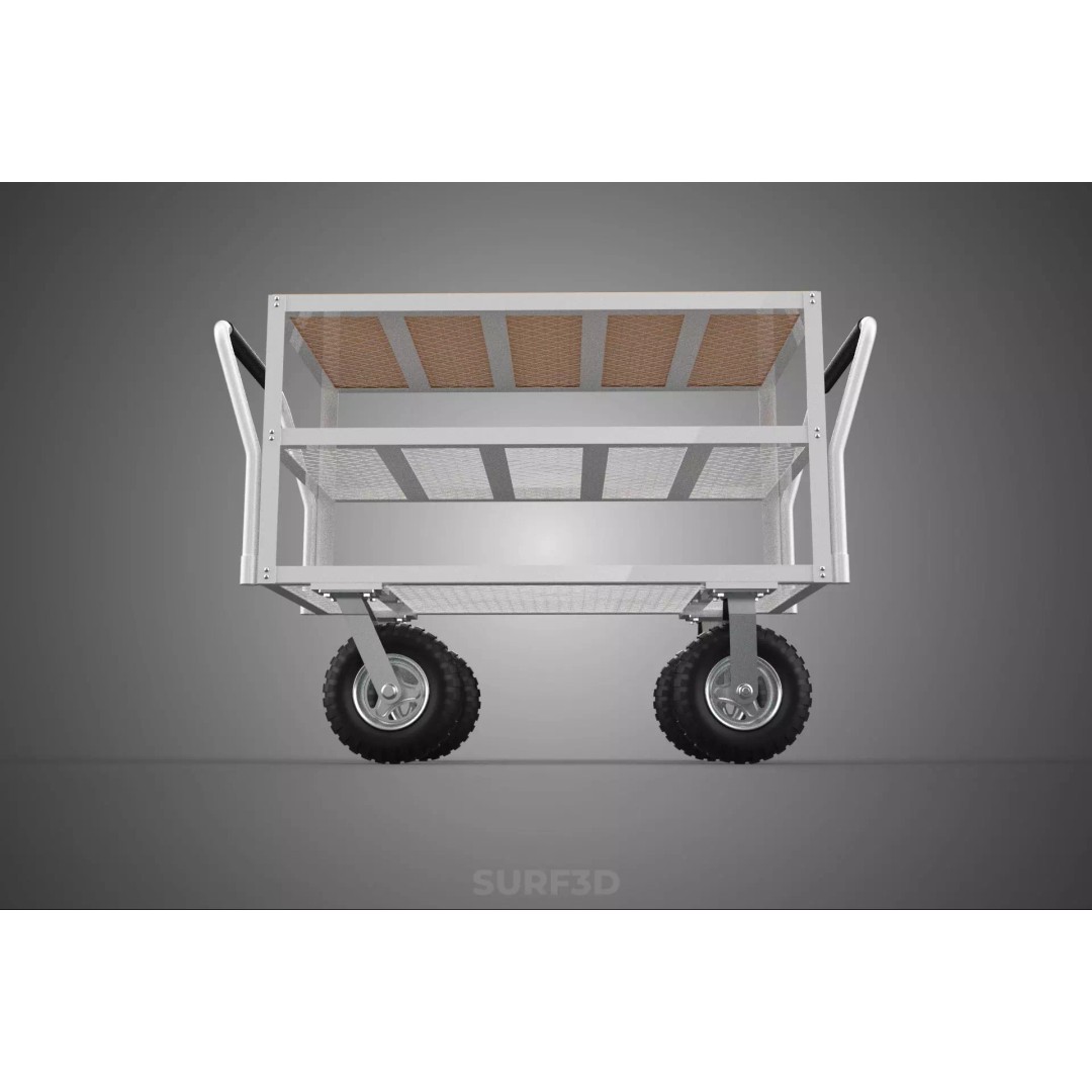 Kitchen Trolley 3D Model – Versatile Food Service Cart, PBR Formats - View 18