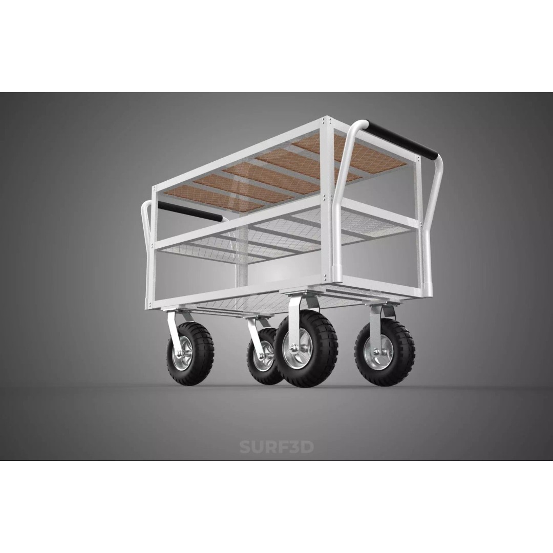 Kitchen Trolley 3D Model – Versatile Food Service Cart, PBR Formats - View 19