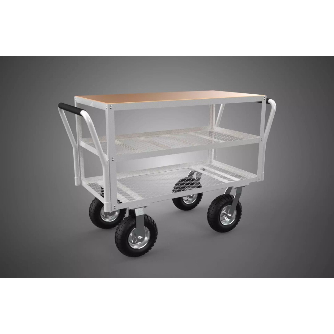 Kitchen Trolley 3D Model – Versatile Food Service Cart, PBR Formats - View 2