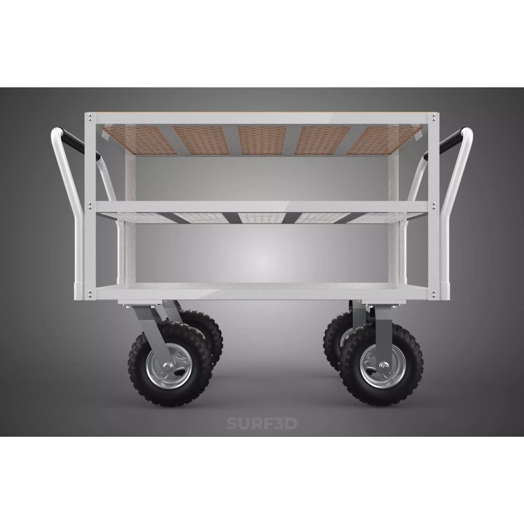 Kitchen Trolley 3D Model – Versatile Food Service Cart, PBR Formats - View 23