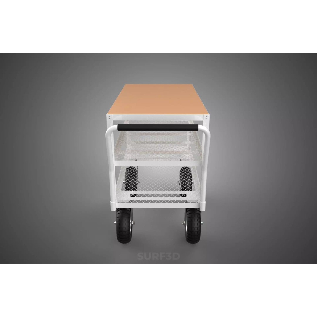 Kitchen Trolley 3D Model – Versatile Food Service Cart, PBR Formats - View 27
