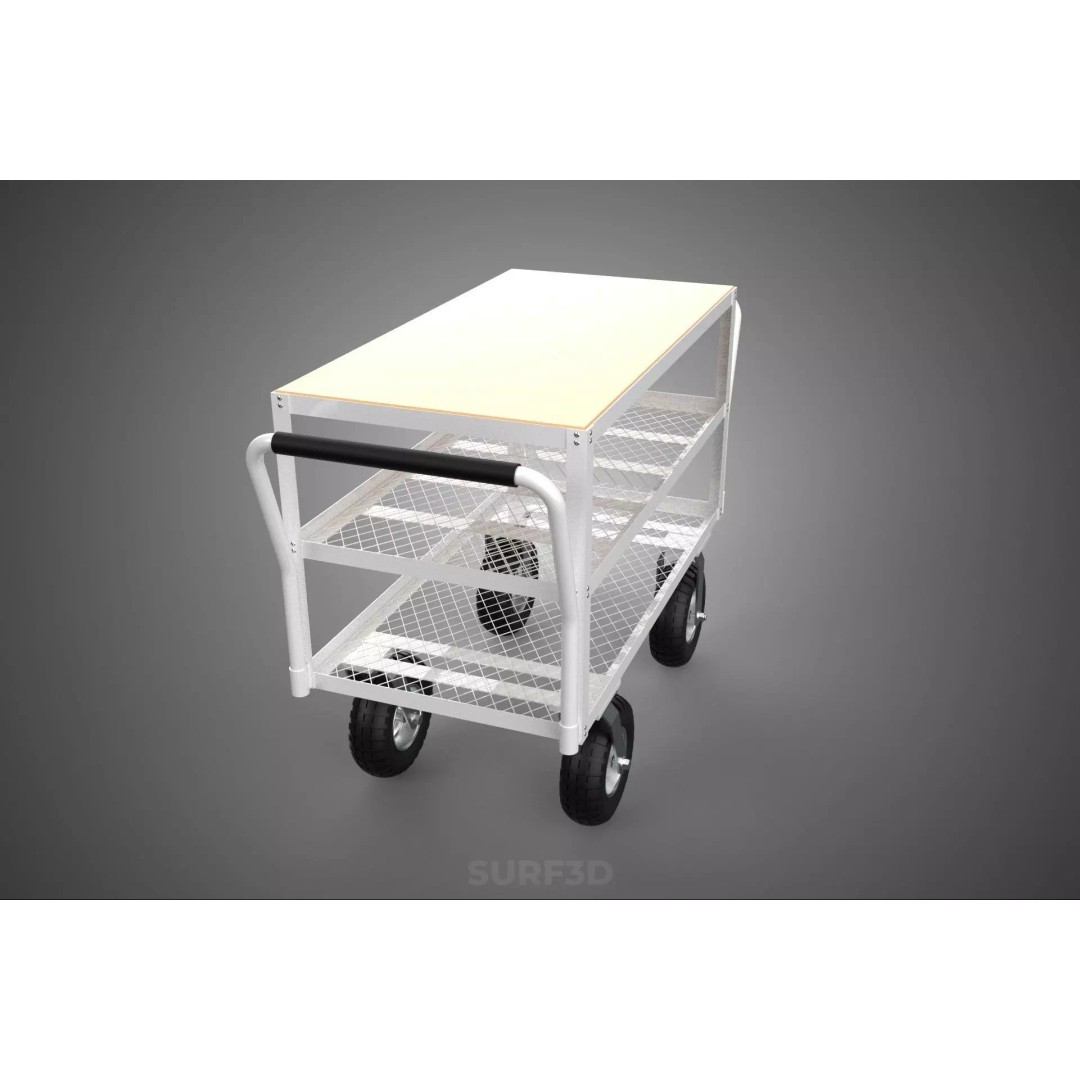 Kitchen Trolley 3D Model – Versatile Food Service Cart, PBR Formats - View 29