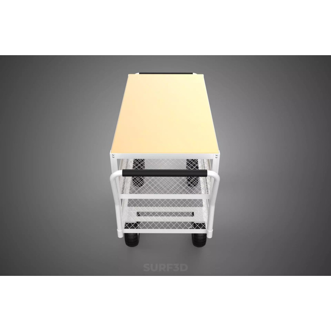 Kitchen Trolley 3D Model – Versatile Food Service Cart, PBR Formats - View 4