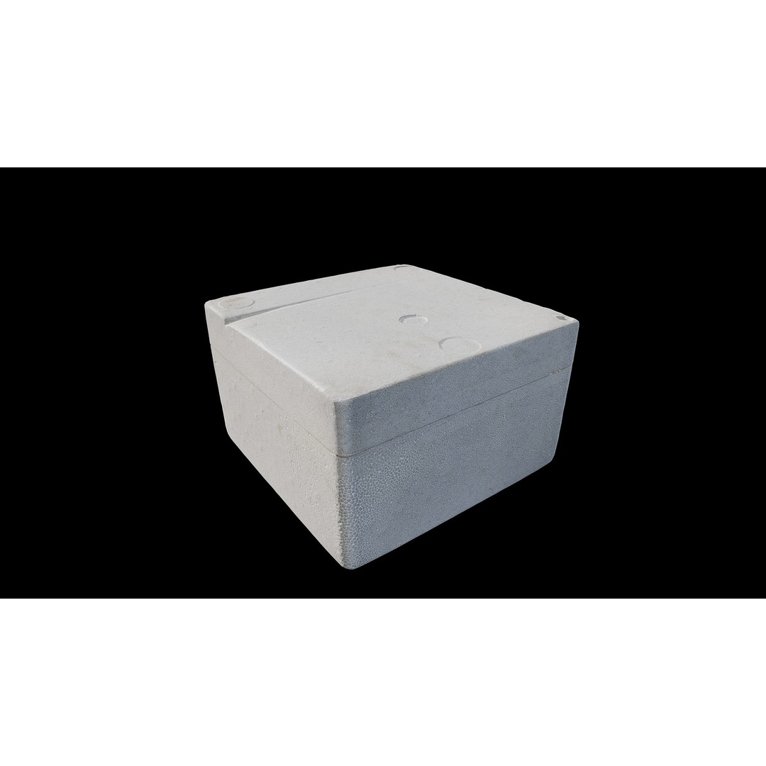 Foam Box 3D Model – Low Poly PBR Storage Asset, FBX - View 8