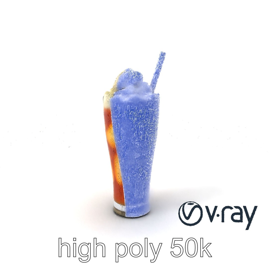 Root Beer Float Glass 3D Model – Low Poly PBR Beverage Asset, FBX - View 11