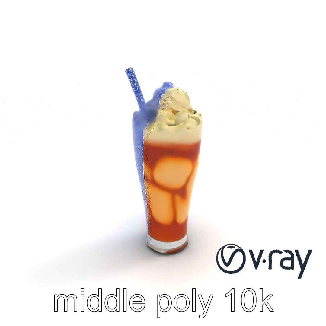 Root Beer Float Glass 3D Model – Low Poly PBR Beverage Asset, FBX - View 14