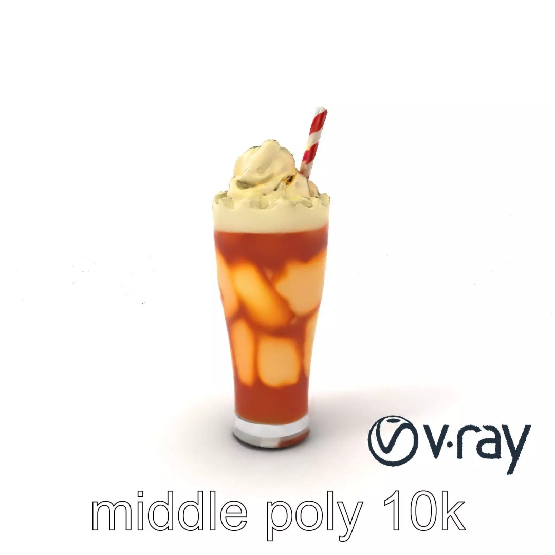 Root Beer Float Glass 3D Model – Low Poly PBR Beverage Asset, FBX - View 2