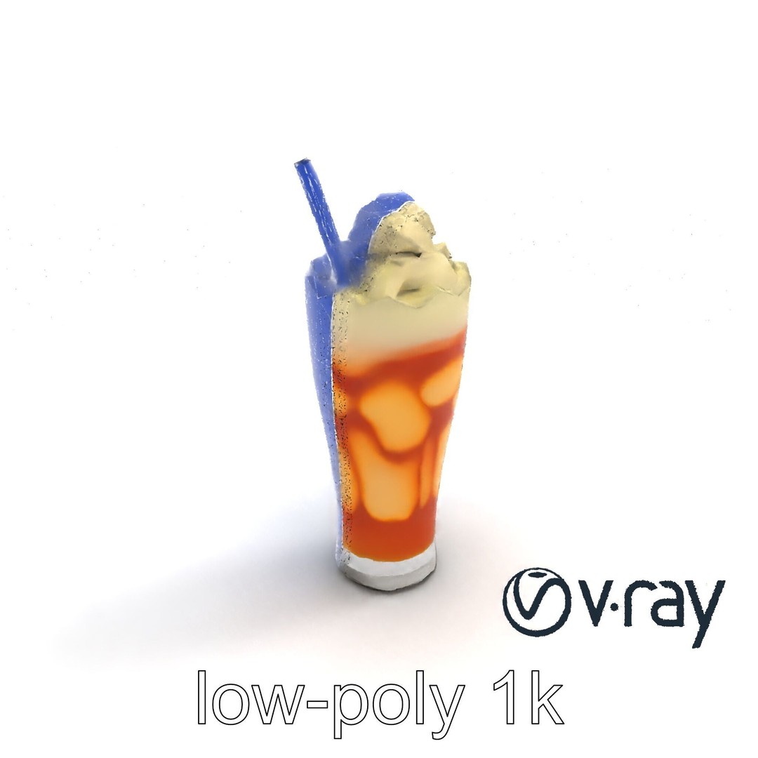 Root Beer Float Glass 3D Model – Low Poly PBR Beverage Asset, FBX - View 22