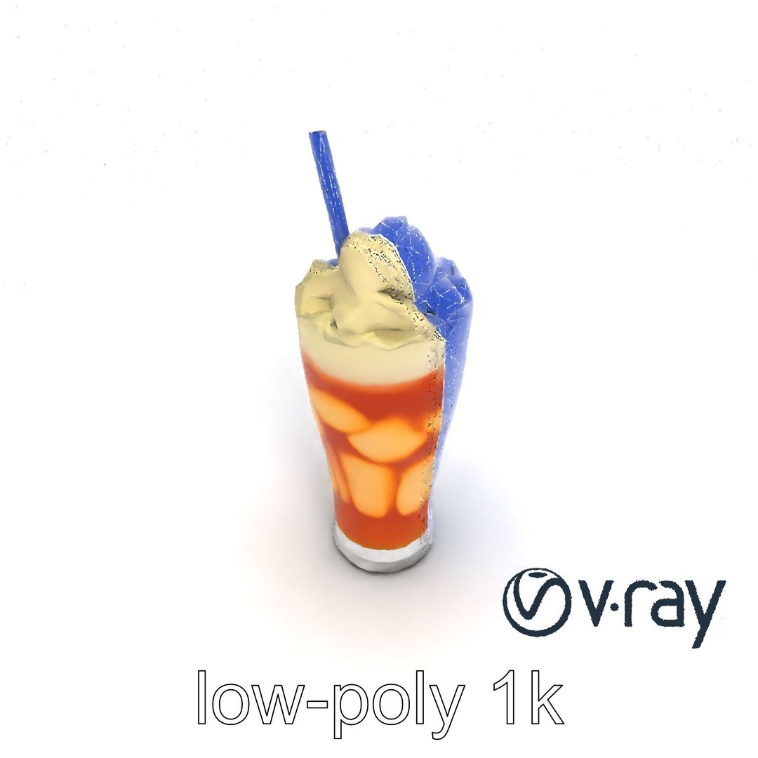Root Beer Float Glass 3D Model – Low Poly PBR Beverage Asset, FBX - View 23