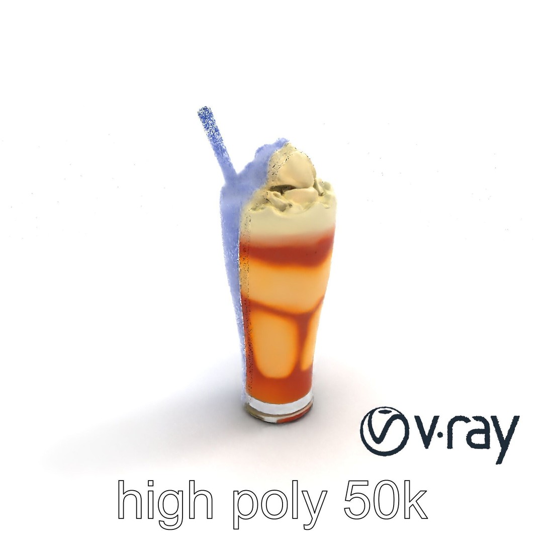 Root Beer Float Glass 3D Model – Low Poly PBR Beverage Asset, FBX - View 28