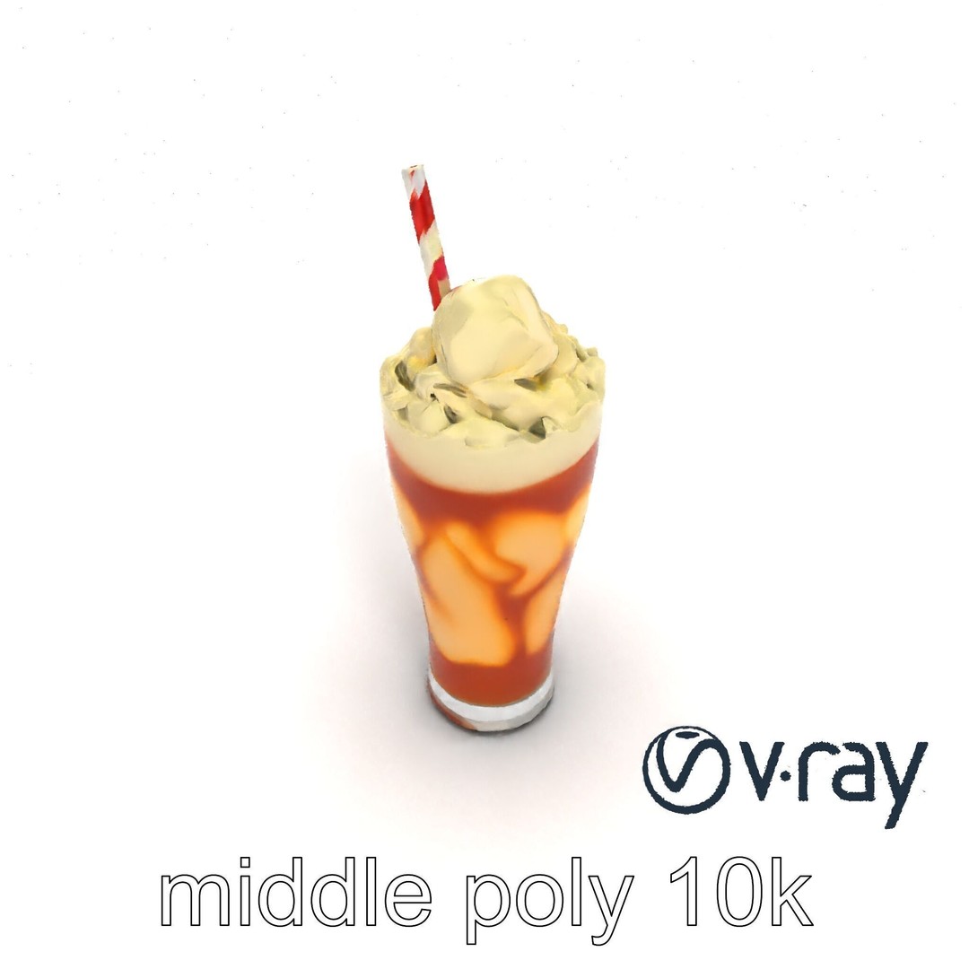 Root Beer Float Glass 3D Model – Low Poly PBR Beverage Asset, FBX - View 29