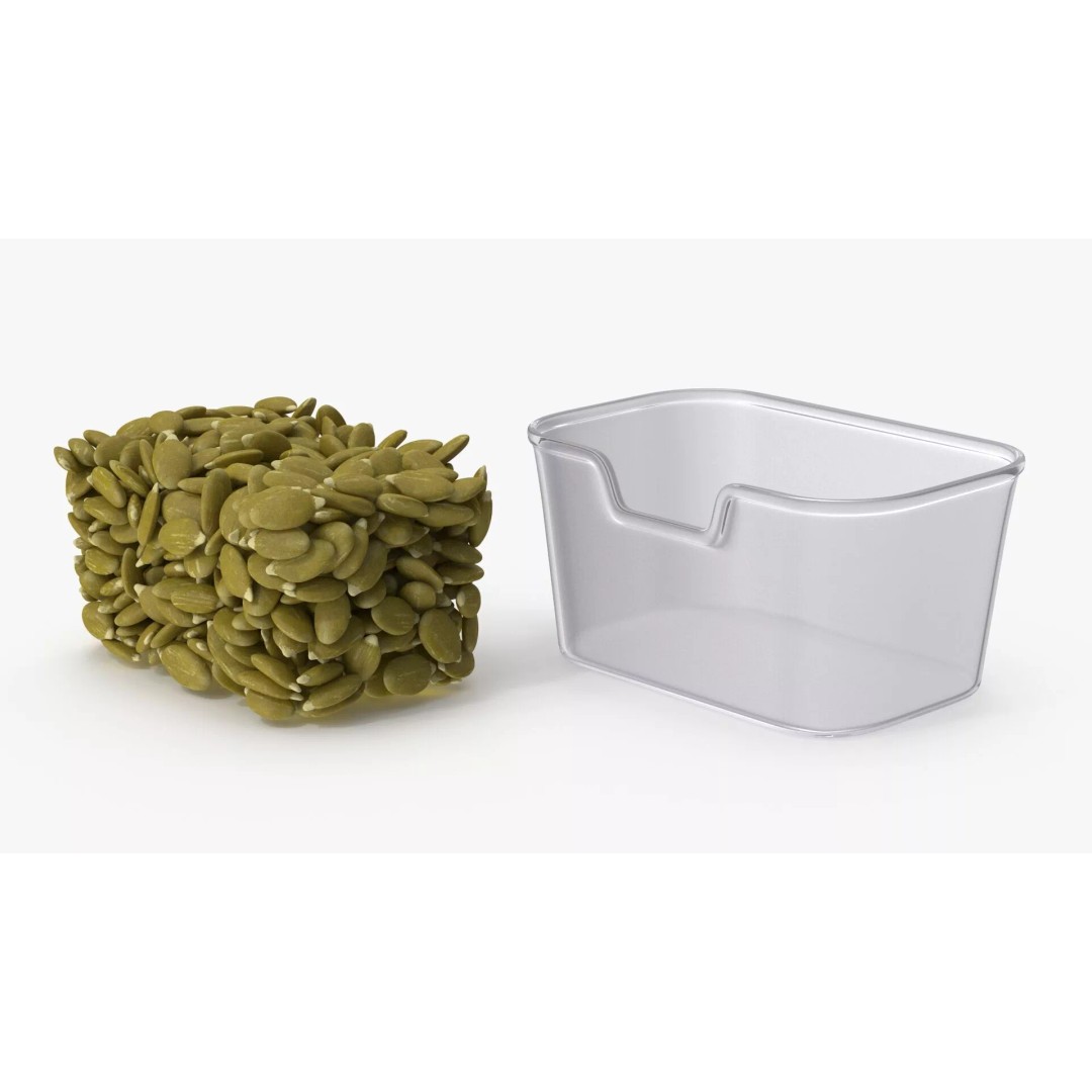 Peeled Pumpkin Seeds 3D Model – Realistic Food Asset in Transparent Container - View 10