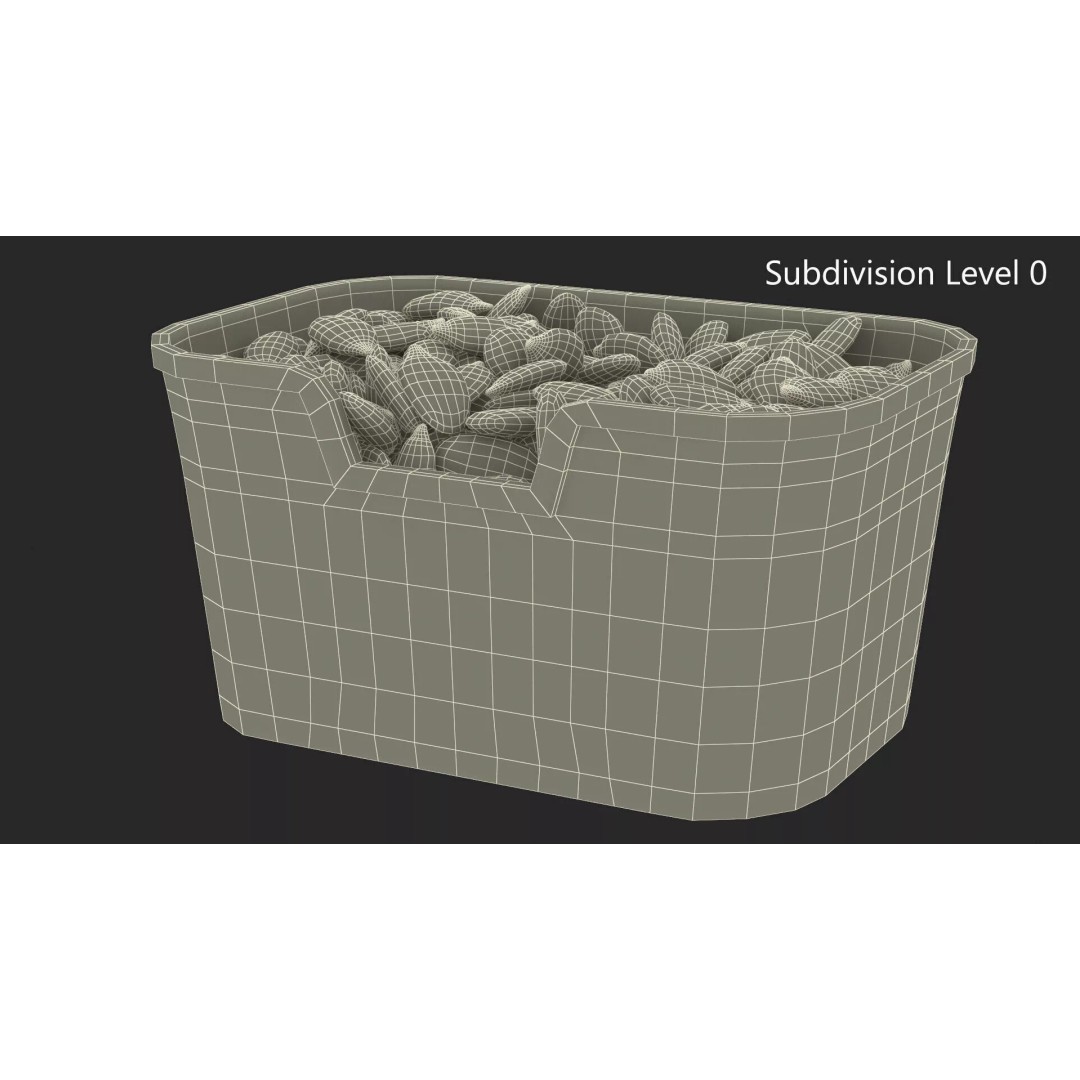 Peeled Pumpkin Seeds 3D Model – Realistic Food Asset in Transparent Container - View 12