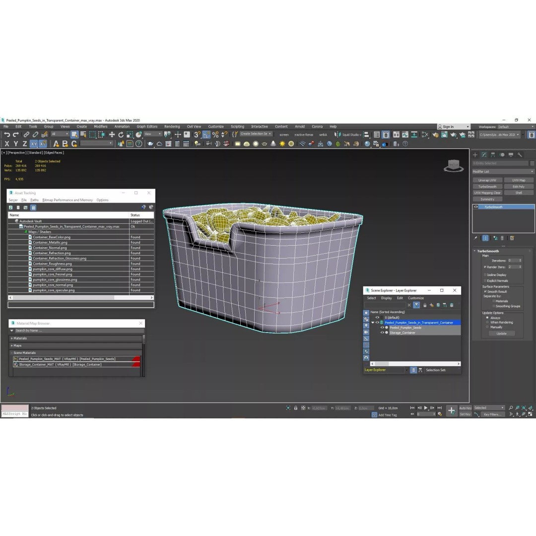 Peeled Pumpkin Seeds 3D Model – Realistic Food Asset in Transparent Container - View 16