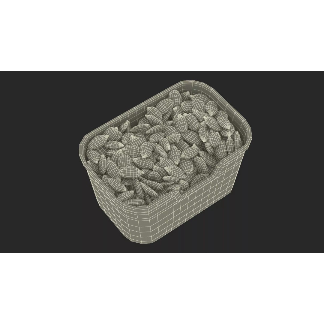 Peeled Pumpkin Seeds 3D Model – Realistic Food Asset in Transparent Container - View 17