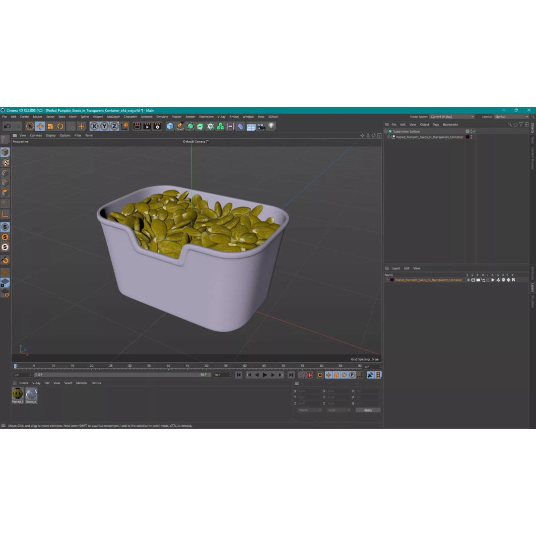 Peeled Pumpkin Seeds 3D Model – Realistic Food Asset in Transparent Container - View 19