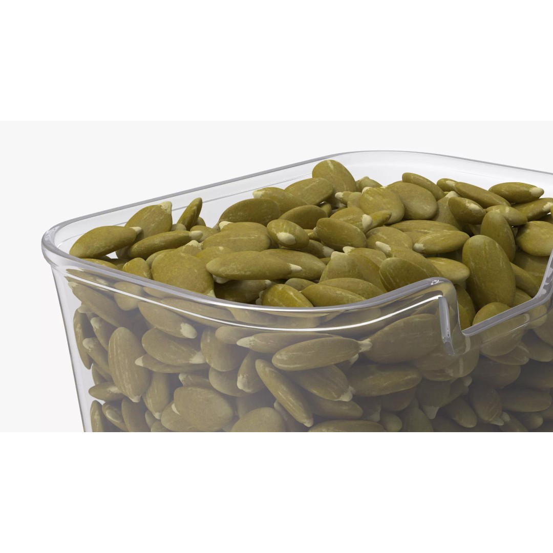Peeled Pumpkin Seeds 3D Model – Realistic Food Asset in Transparent Container - View 9