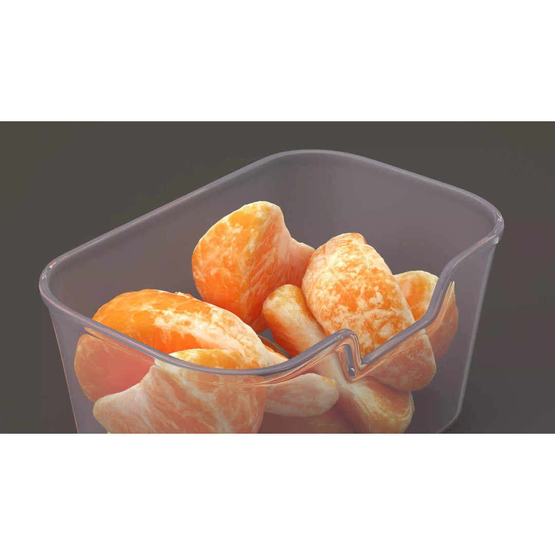 Mandarin Slices 3D Model – Realistic Food Visualization, FBX - View 2