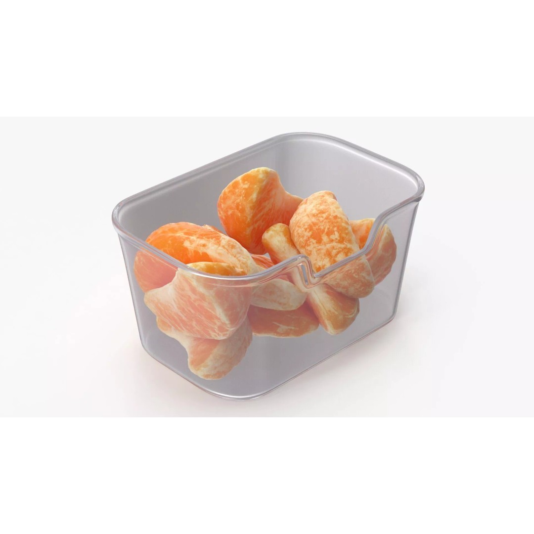 Mandarin Slices 3D Model – Realistic Food Visualization, FBX - View 3