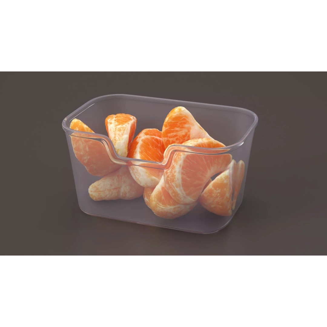 Mandarin Slices 3D Model – Realistic Food Visualization, FBX - View 5