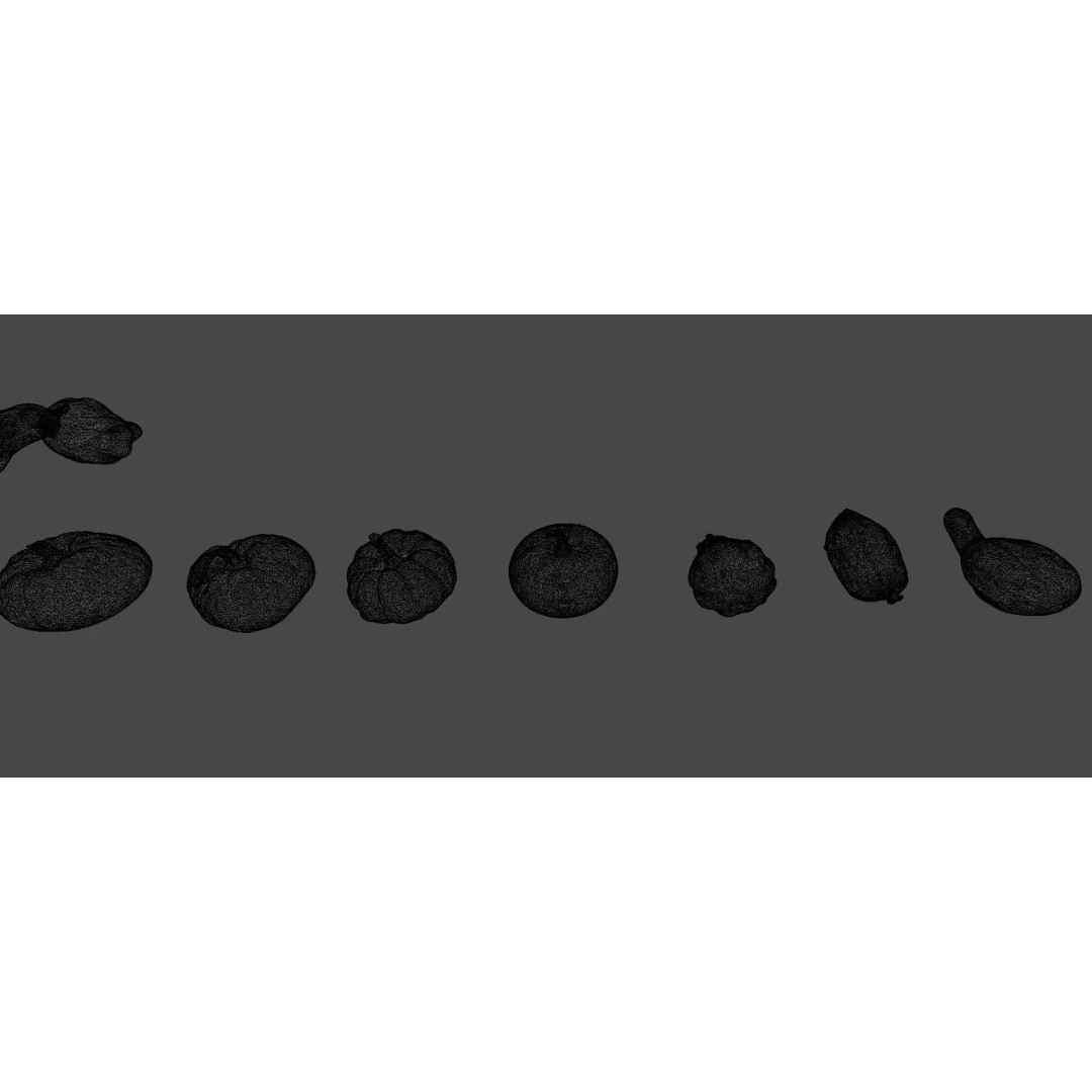 Scanned Pumpkins 3D Model – Low Poly Halloween Decoration, FBX, OBJ