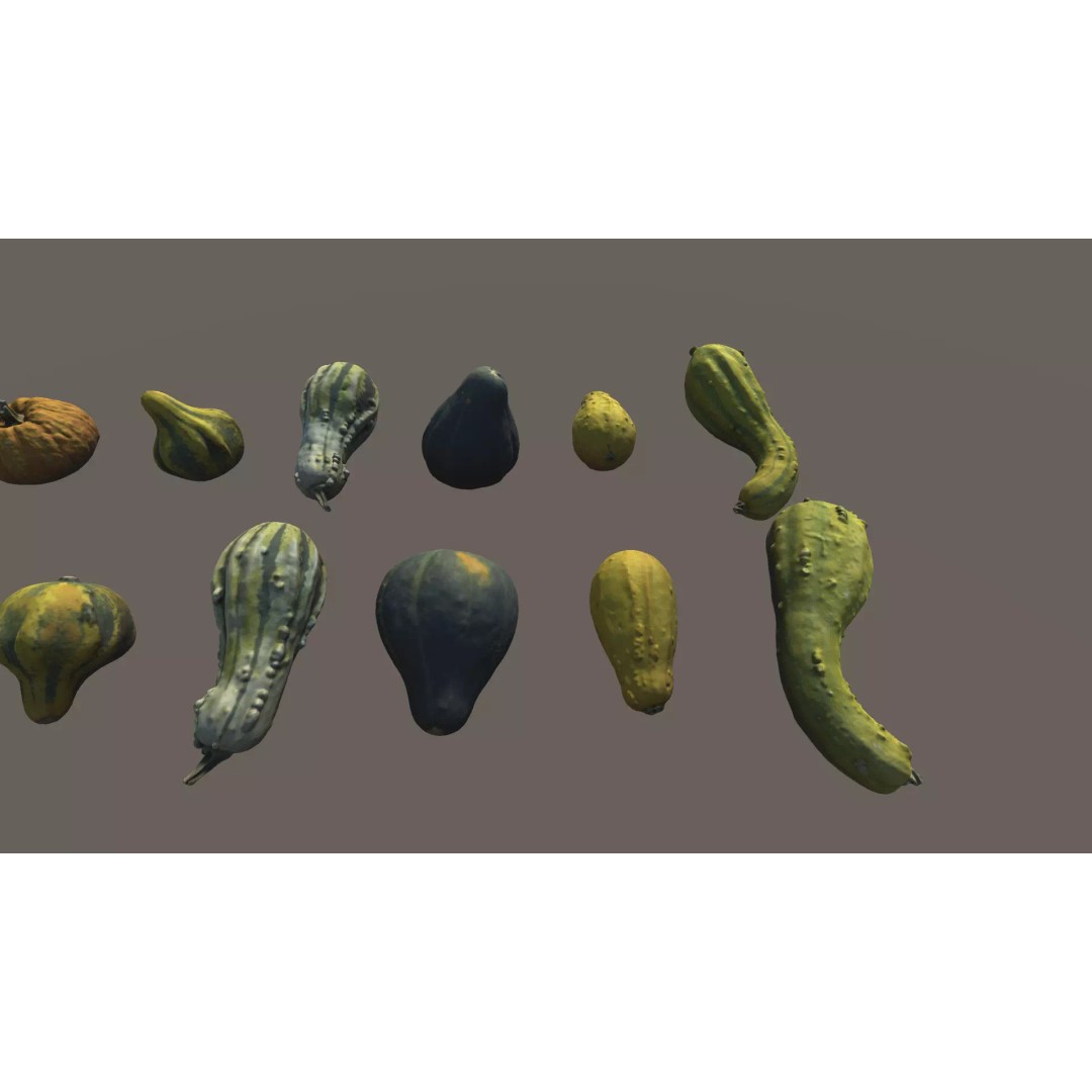 Scanned Pumpkins 3D Model – Low Poly Halloween Decoration, FBX, OBJ - View 10