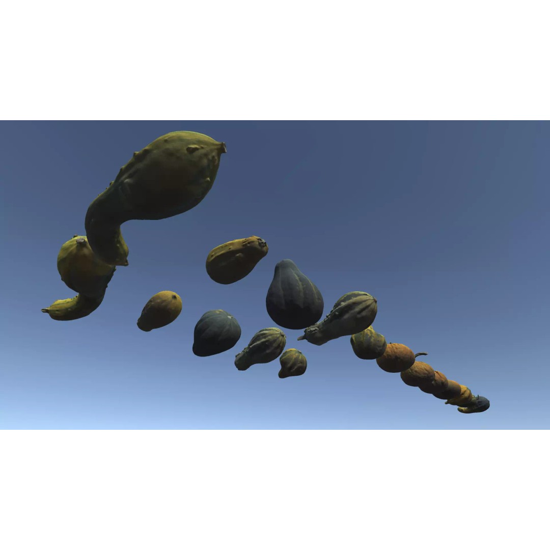 Scanned Pumpkins 3D Model – Low Poly Halloween Decoration, FBX, OBJ - View 11