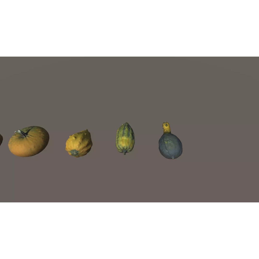 Scanned Pumpkins 3D Model – Low Poly Halloween Decoration, FBX, OBJ - View 7