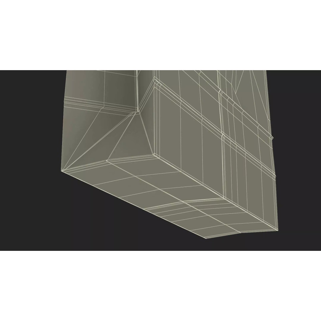 Kraft Paper Shopping Bag 3D Model – High Quality Food Packaging Asset, FBX - View 18